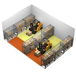 forklift aisle interaction scenario